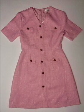 New with tags J.ING Librada Pink Button Short Sleeve Mini Dress in size Small.